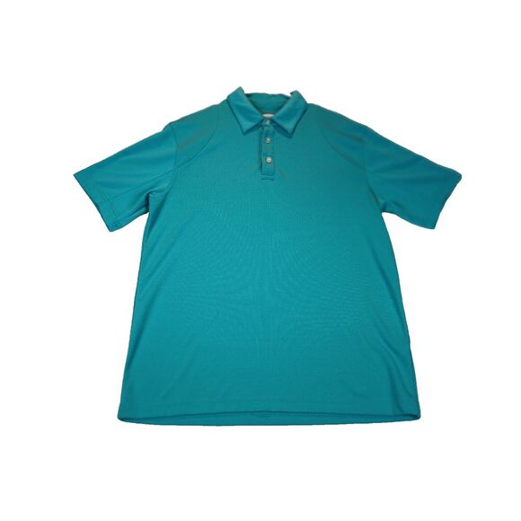 Callaway Men's shirt Medium Turquoise Polo‎ Golf  Silver Logos 100% Polyester - Picture 1 of 10